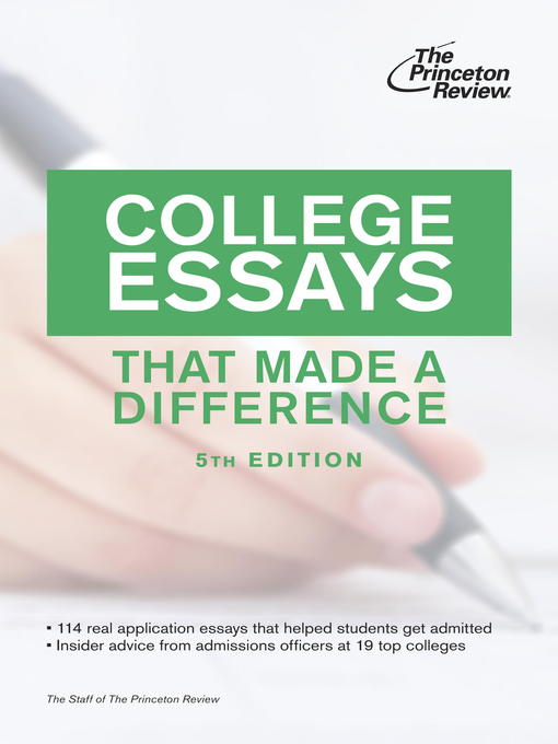 Title details for College Essays that Made a Difference by Princeton Review - Available